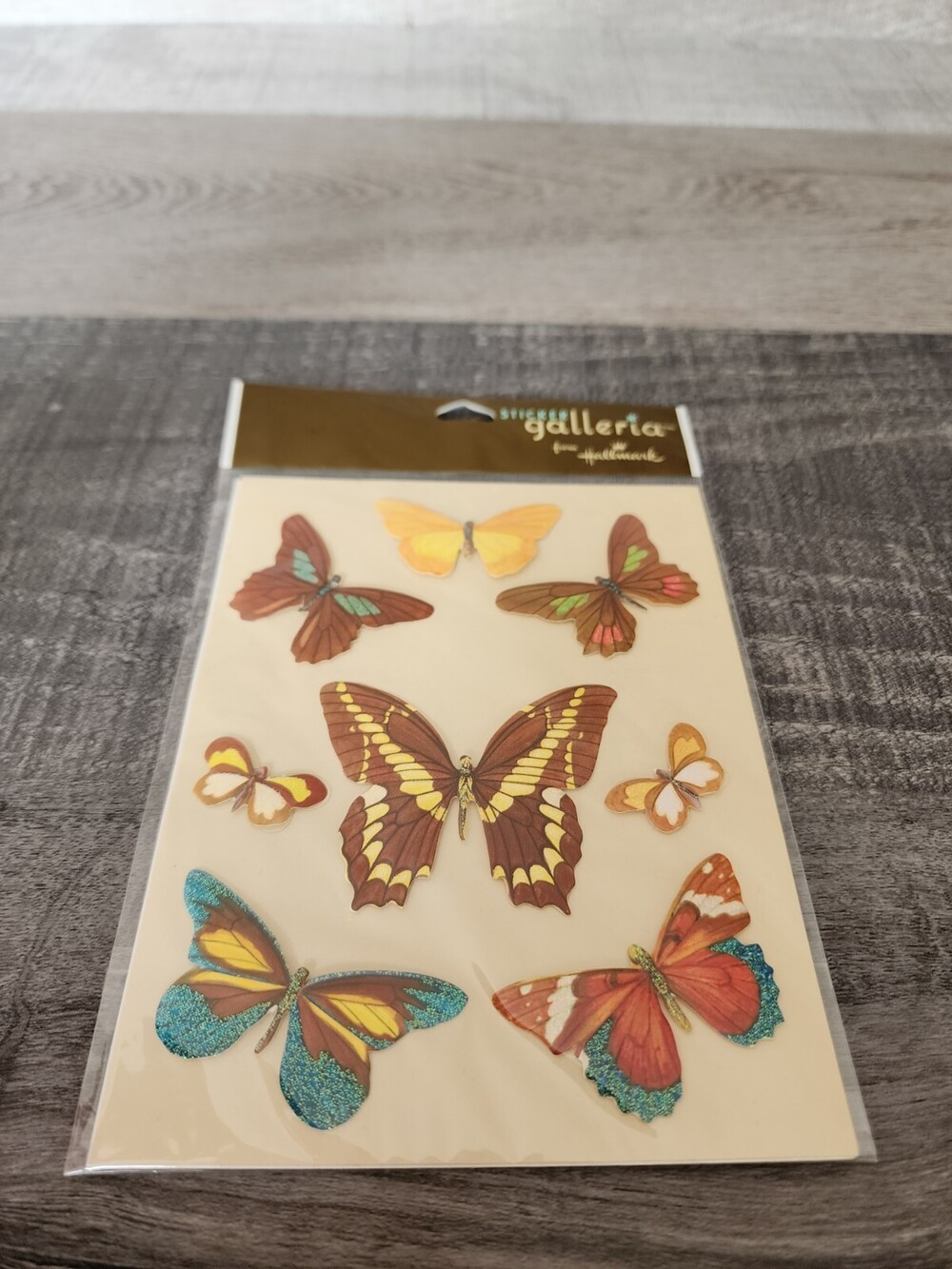 Hallmark Vintage Stickers - Butterflies Emphora Glitter Puffy SEALED - NEW #29